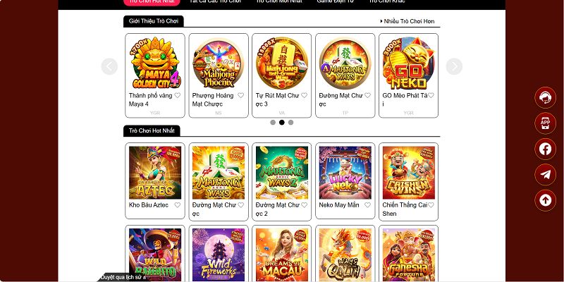 Trang web mang đến đa dạng game nổ hũ